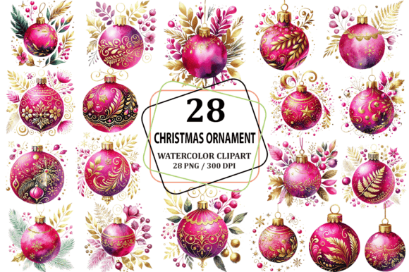 Download Hot Pink Christmas Ornament Clipart PNG - Clipart png Collection