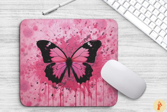 Download Aesthetic Pink Black Butterfly Mouse Pad - Black Collection