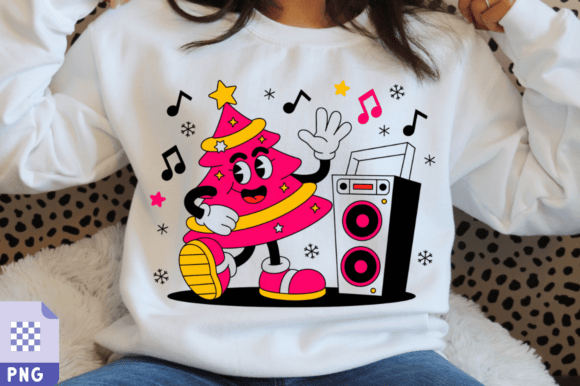 Download Retro Christmas Tree Cartoon Clipart PNG - Clipart png Collection
