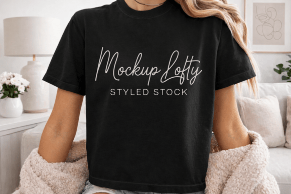 Download Comfort Colors 3023CL Black Shirt Mockup - Black Collection