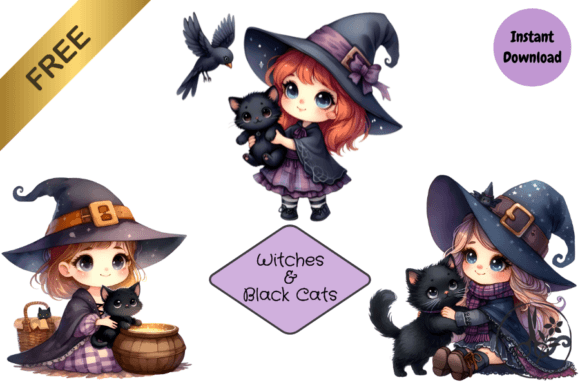 Download **FREE** Witches and Black Cats - Black Collection