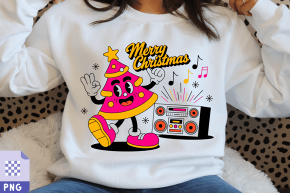 Download Retro Christmas Tree Cartoon Clipart PNG - Clipart png Collection