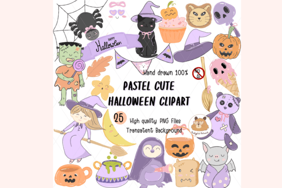 Download Pastel Halloween Clipart Png Hand Drawn - Clipart png Collection