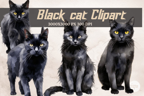 Download Spooky Black Cat Clipart: Halloween - Black Collection