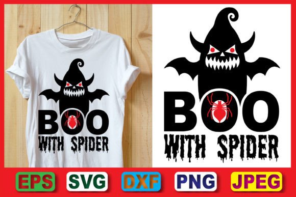 Download Boo with Spider, Halloween Tshirt Design - Tshirt design Collection