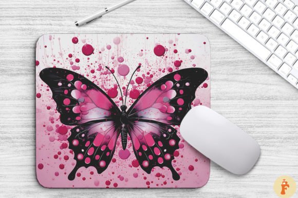 Download Aesthetic Pink Black Butterfly Mouse Pad - Black Collection