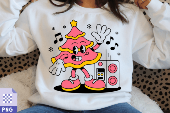 Download Retro Christmas Tree Cartoon Clipart PNG - Clipart png Collection