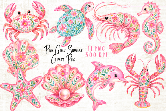 Download Pink Girly Summer Clipart PNG - Clipart png Collection