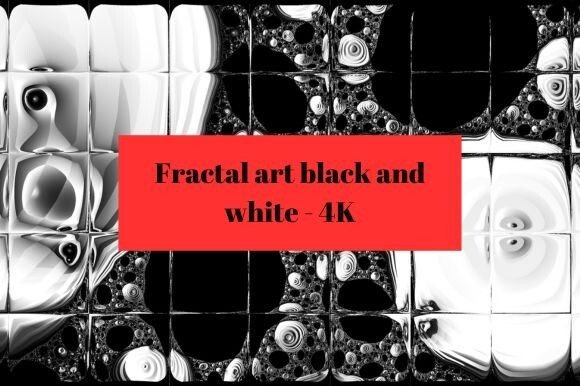 Download Fractal Art Black and White - 4K - Black Collection