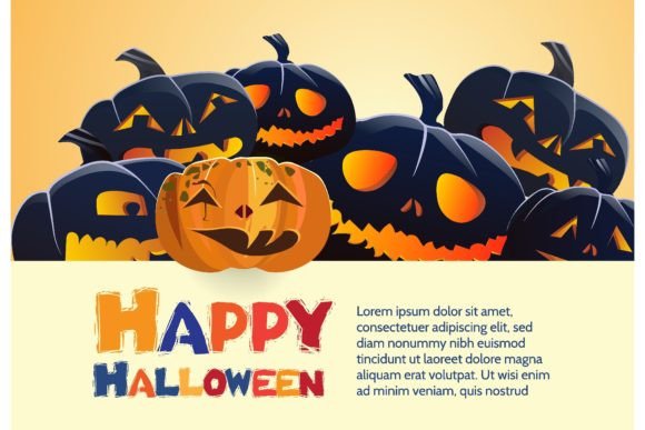 Download Happy Halloween Black Pumpkins Poster. C - Black Collection